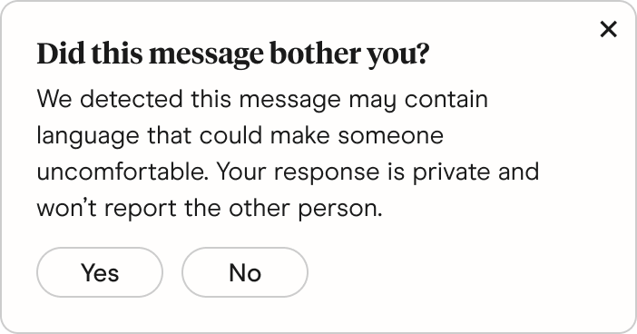 Did this bother you message in the Hinge App